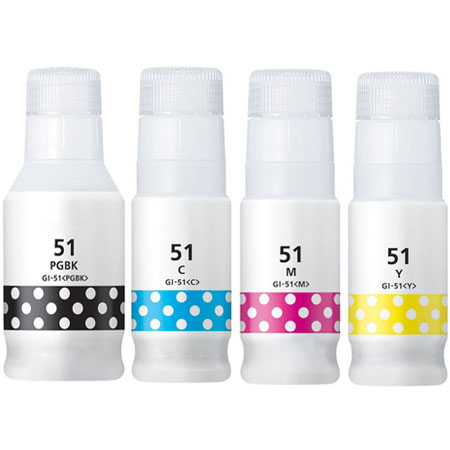 Canon Compatible GI-51 Full Set of Ink Bottles (Black/Cyan/Magenta/Yellow)